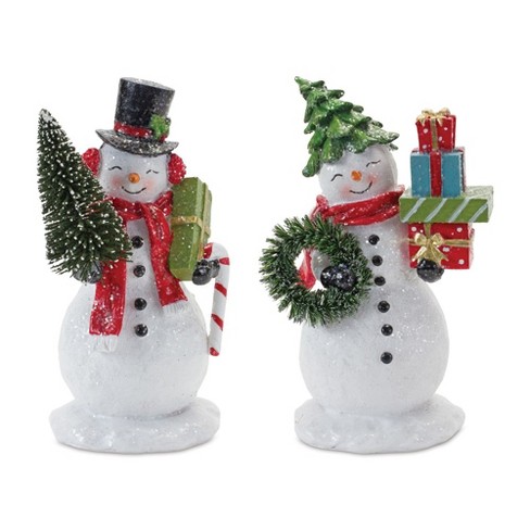 Melrose Snowman Couple Figurine (set Of 2) : Target