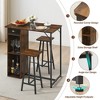 Small Bar Table and Chairs Set for 2, 3-Piece Bar Table Set with Storage Drawer & Shelf, Space Saving Table - 4 of 4
