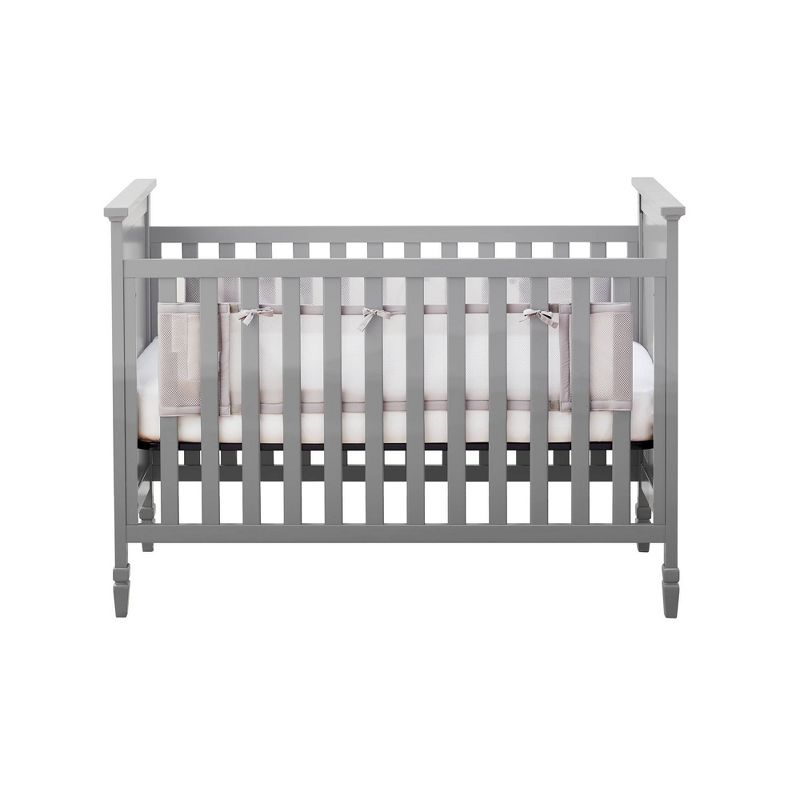 BreathableBaby Breathable Mesh Crib Liner - Classic Collection - Gray - For Full-Size Solid End Cribs, 1 of 7