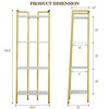 4 Tier Ladder Shelf, Free Standing Gold Book Shelf, Flower Stand Plant Rack, Storage Organizer Unit, Home Office, Balcony, Kitchen, Bathroom - 3 of 4
