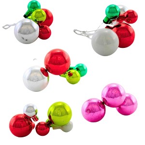 Christopher Radko 2.0 Inch Clusters Set/5 Shiny Brite Vintage Style Tree Ornament Sets - 1 of 4
