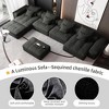 Whisen Modern Oversized Modular Sectional Sofa with 2 Ottoman, 2 Seat Sparkling Chenille Fabric and 4 Pillows, 4-Piece DIY Combination - 4 of 4