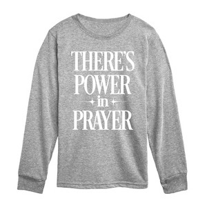 Boys' - Instant Message - Theres Power In Prayer Long Sleeve Graphic T-Shirt - 1 of 4