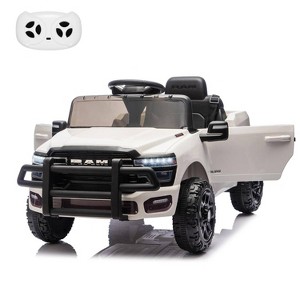 Jojoka 12V Licensed RAM Pickup Ride-On Truck, Remote Control, 3 Speeds, LED Lights, Music, All-Terrain - 1 of 4