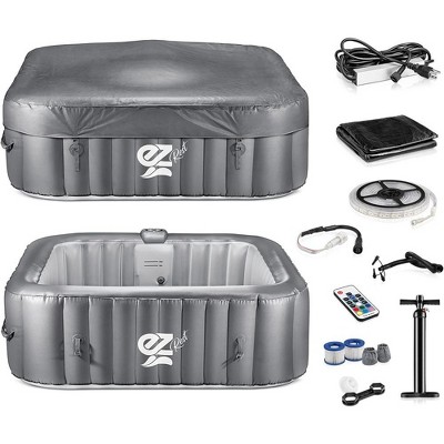 SereneLife 6-Person Inflatable Round Hot Tub Spa with LED Lighting