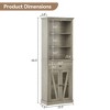 66.5'' Farmhouse Tall Storage Cabinet, Slim 5-Tier Wooden Bookcase with 2 Glass Doors & Drawer, Multi-Purpose Pantry Organizer - 2 of 4