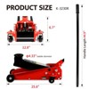 VisioGear Hydraulic Trolley Low Profile Floor Jack with Piston Quick Lift Pump, 3Ton Capacity, Lifting Range 5.1"-20", Black&Red, 25.83"*6.69"*12.8" - 3 of 4