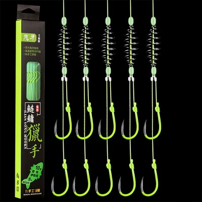 Double Fishing Assist Hooks Kit, Glow Hook, Slow Fast Fall Jigs Fishing Hook for Vertical Jigging Lures, Pack of 5