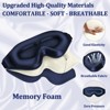 3D Deep Contoured Zero Pressure Sleep Eye Mask for Men and Women, Blackout Blindfold with Adjustable Strap for Travel, Home, Nap , Blue - 3 of 4