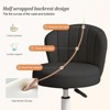 RISOKEYS PU Leather Small Scallop Desk Chair with Back,Cute Armless Rolling Vanity Chair,Height Adjustable for Bedroom Office - 4 of 4