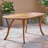 CAVINAS 70 Inch Oval Patio Dining Table,Acacia Wood Outdoor Dining Table,Patio Table for Porch Backyard Balcony - 4 of 4