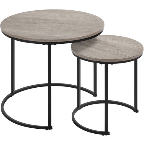 Yaheetech Nesting Round Accent Coffee Table For Living Room, Gray : Target