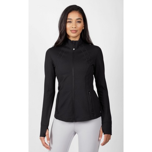 90 Degree By Reflex Womens Carbon Interlink Slim Fitted Full Zip Jacket -  Shadow - Large
