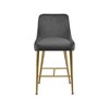 Meridian Furniture,Owen Grey Velvet Stool, Set of 2 - 3 of 4
