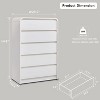 SinCiDo Modern 45" Tall Vertical Dresser with 5 Drawer Dresser,Curved Profile Designed with Natural Texture for Bedroom,Living Room - 2 of 4