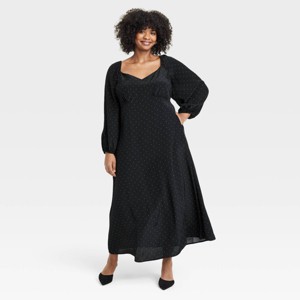 Women's Long Sleeve Crepe Maxi A-Line Dress - A New Day™ - 1 of 3