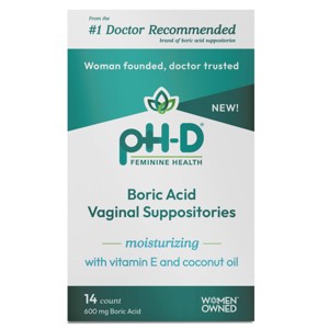 pH-D Feminine Health Boric Acid + Moisturizing Suppository - 14ct - 1 of 4