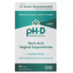 pH-D Feminine Health Support Boric Acid + Moisturizing Suppository - 14ct