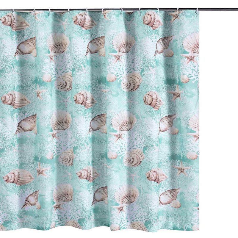 Barefoot Bungalow Bath Shower Curtain Ocean -Turquoise 72x72, 1 of 6