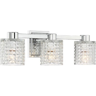 Chrome 23" Dimmable Wall Light with Diamond Cut Glass