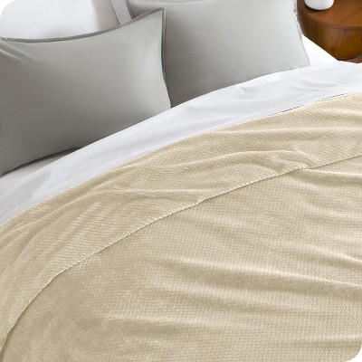 Chevron Oyster Microplush Fleece Throw Blanket