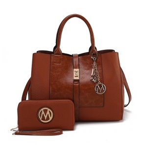 MKF Collection Yola Women’s Satchel Vegan Leather Bag and Wallet by Mia K- 2PCS Set - 1 of 4