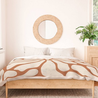 Deny Designs DorisciciArt Mid-Century Modern Floral D Duvet Cover Set Rust