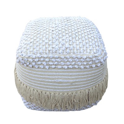 Anton Boho Pouf White - Christopher Knight Home