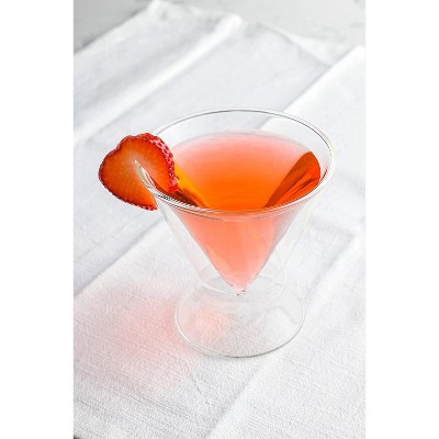 Double-Walled Stemless Martini Glasses with Ring Base - Set of 4