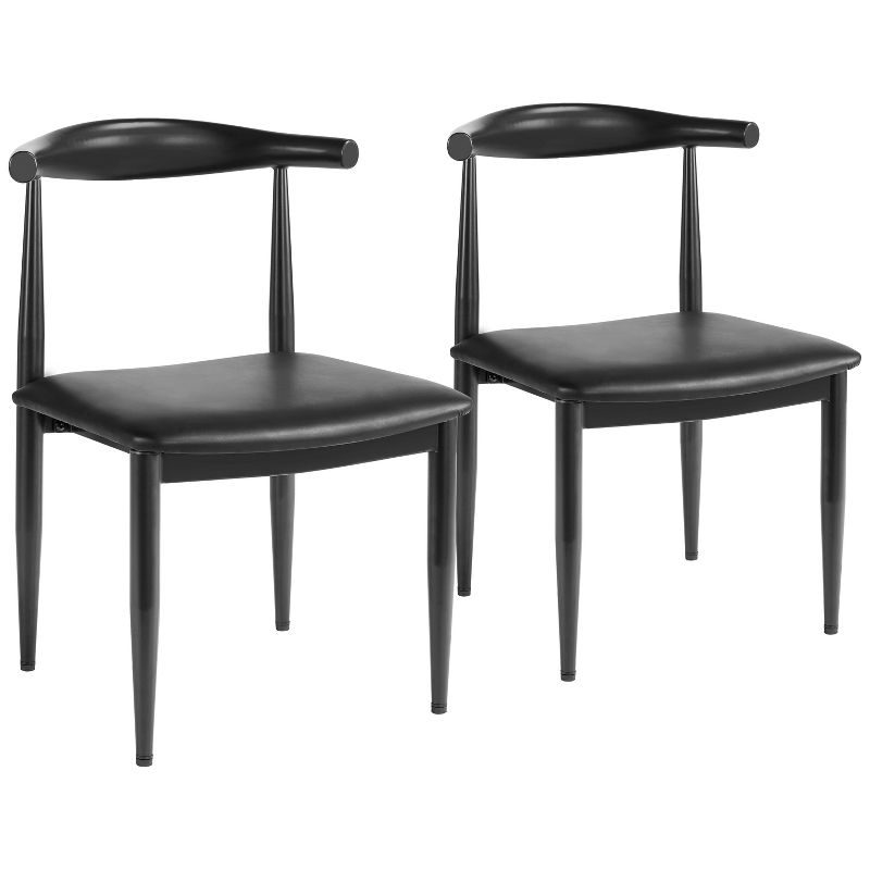 Yaheetech Set of 2 Modern Dining Chairs Armless Chairs with Metal Legs, 1 of 8