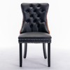 Akoasm 2-Piece Set Modern Velvet Upholstered Dining Chairs with Wood Legs and Tacker Nail Accents-Black - 4 of 4
