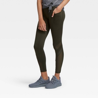 olive green mesh leggings