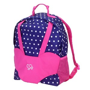 Sophia’s Polka Dot Backpack Carrier to fit 15'' & 18'' Dolls, Navy - 1 of 4