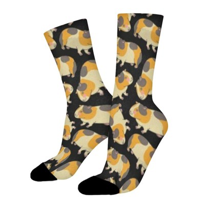 Cute Guinea Pig Women Printed Crew Socks Funny Funky Socks Soft Polyester Novelty Gifts for Artists Men
