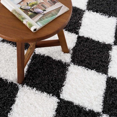 Hauteloom Zahur Black & White Diamond Area Rug