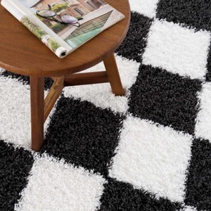 Hauteloom Zahur Black & White Diamond Area Rug - 1 of 4