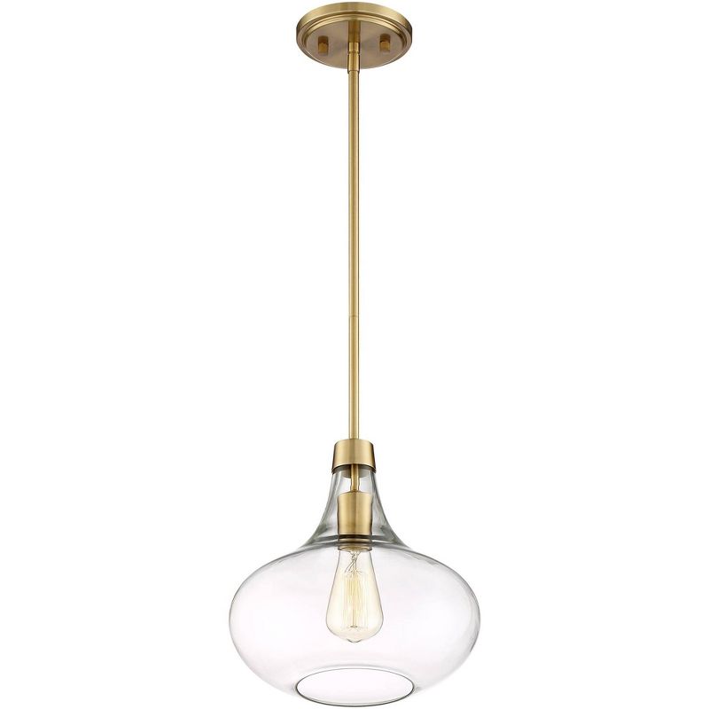 Possini Euro Design Asni Brass Mini Pendant Light 11" Wide Modern Clear Art Glass for Dining Room House Foyer Kitchen Island Entryway Bedroom Home, 3 of 8