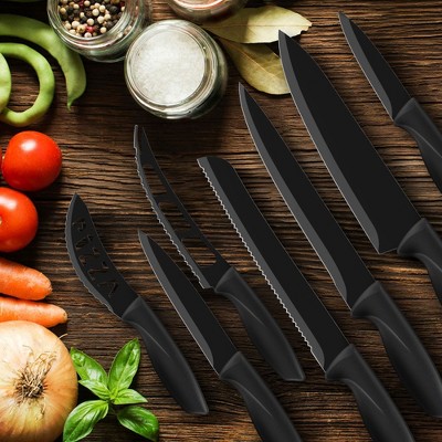 7Pcs Knife Set Ultra Sharp Stainless Steel Rust Free Chef Kitchen Knives with Ergonomic Design by Lux Decor