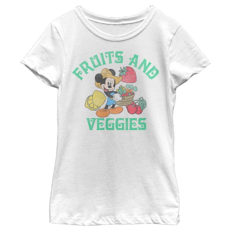 Girl's Disney Mickey Mouse Fruits and Veggies T-Shirt, 1 of 5