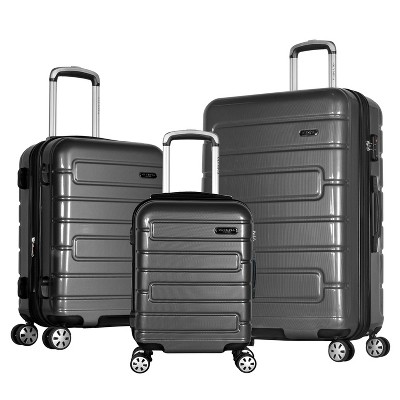 Olympia Usa Nema 3pc Hardside Expandable Spinner Luggage Set - Black ...