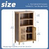 Dcolora Bathroom Cabinet, Bamboo Storage Cabinet Freestanding - 3 of 4