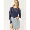 INSPIRE CHIC Women's Long Sleeve Spaghetti Strap Party Mesh Tops - 3 of 4