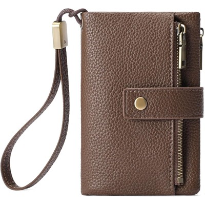 FATMOON Women’s Wallet - RFID Blocking Leather Wallet with Detachable Wristlet 17 Card Slots & Zippered Pockets–for Everyday, Travel