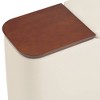 BenchMaster Corcoran Mid Century Modern Faux Leather Rectangular Console Table 12" x 27 1/2" Storage and Drink Holders Taupe for Living Room - 4 of 4