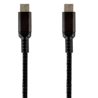 Monoprice Stealth Charge and Sync USB 2.0 Type-C to Type-C Cable - 6 Feet - Black | Up to 3A/60 Watts, Fast Charging