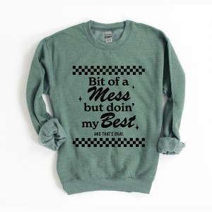 Simply Sage Market Women's Graphic Sweatshirt A Bit Of  A Mess - 1 of 4