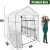 Acekool Walk-in Greenhouse with Roll-Up Zipper Door, 57 x 57 x 76 Inch Portable Indoor Outdoor Greenhouse, 3-Tier 6 Shelves for Garden Patio Backyard - 2 of 4