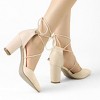 Allegra K Women's Pointed Toe Chunky Heels Lace Up Sandals Pumps - 2 of 4