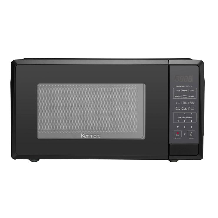 Kenmore 1.1 cu ft 1000W Countertop Microwave Oven, Child Lock, 6 Cooking Programs, 1 Year Warranty (Black)