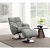 Top Grain Leather Accent Chair with Swivel & Ottoman, Finish and Pocket Coil Seat - 2 of 4